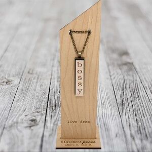 HANDMADE Necklace Artisan BOSSY Wood Pendant BOHO Statement Organic Eco Friendly